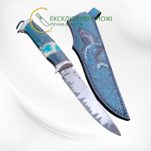 АКУЛА авторський ніж ручної роботи AlexKnifemaker, сталь CPM REX 121, 67 HRC